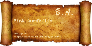 Bink Aurélia névjegykártya